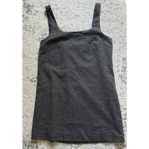 MNG Mango Suiting Tweed Grey Houndstooth Plaid Tank Dress Size Small